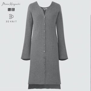 Mame Kurogouchi and Uniqlo collab 3D knit ribbed long cardigan NWT